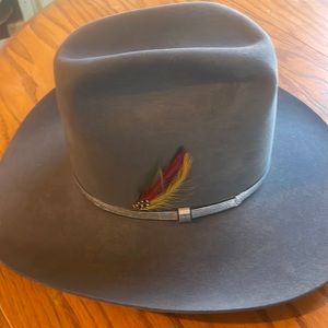 XXXX Beaver Fur Felt Grey Cowboy Hat, size 6 7/8